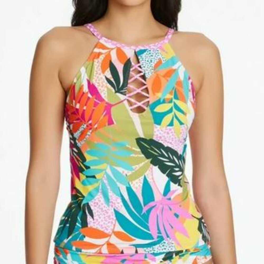 Bleu Rod Beattie MULTI Wild at Heart High-Neck Tankini Swim